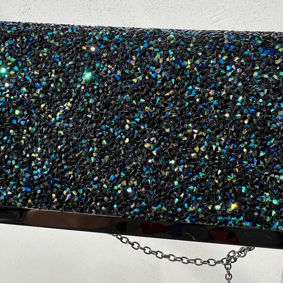 Small black and blue sparkly evening purse - Picture 5 of 10